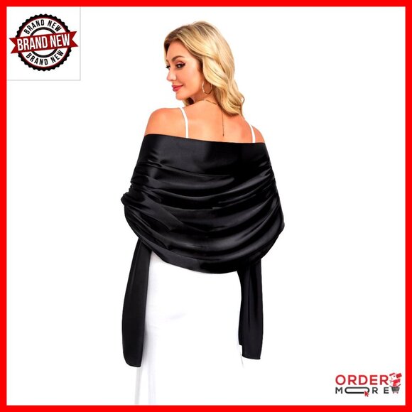 Accessories - Satin Evening Shawl Wrap for Weddings Parties 79x28 Inches